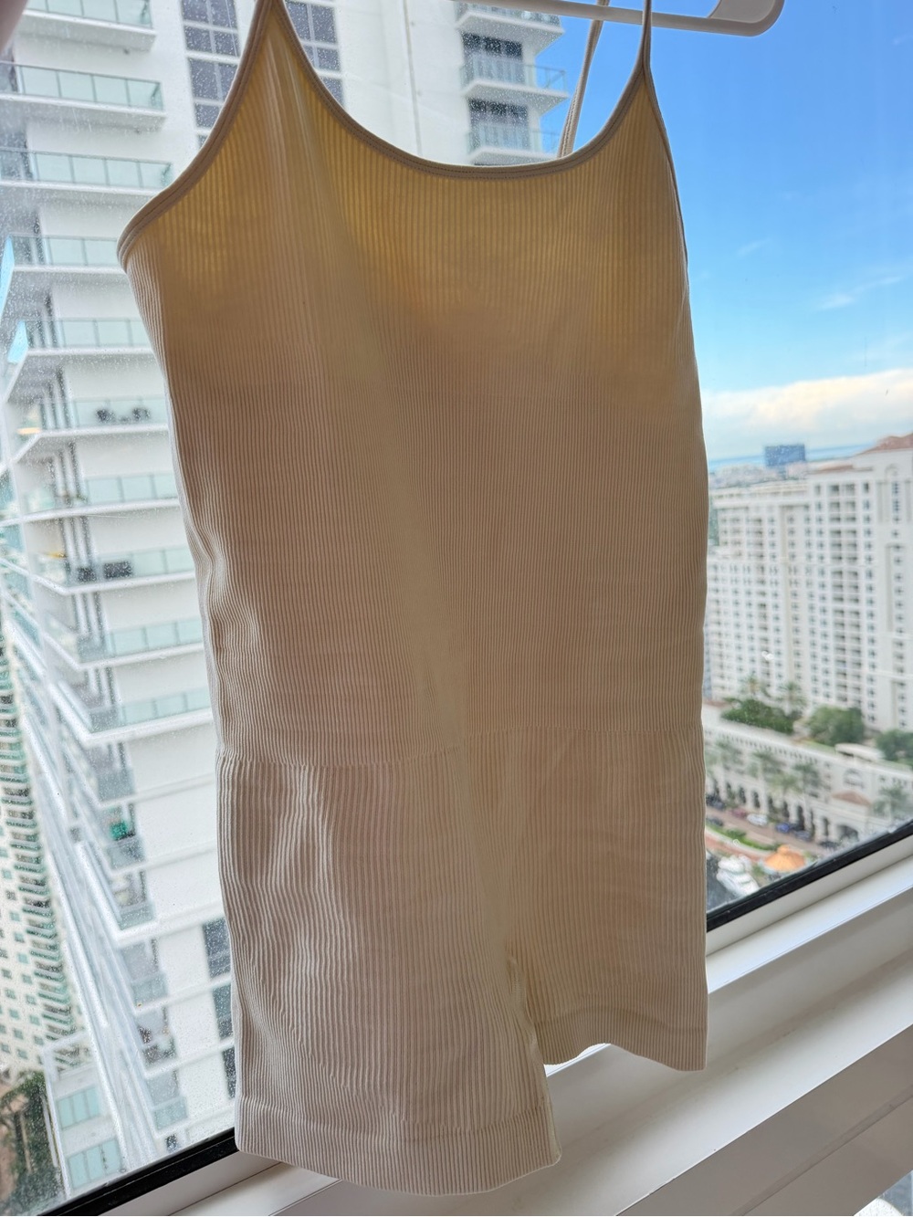 Amazon Cream Ribbed Cami Romper - Picture 4 of 5